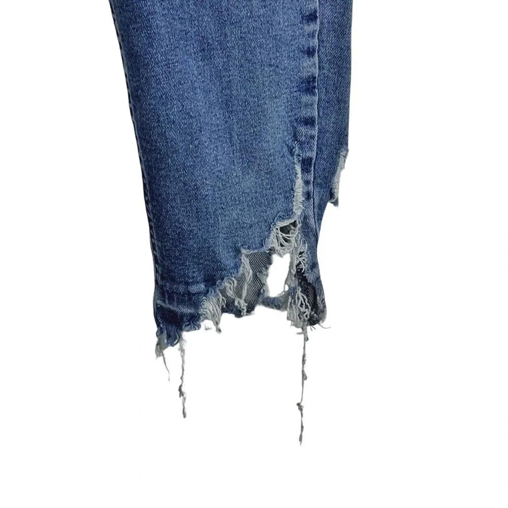 TOPSHOP Men's High Quality Blue Skinny Jeans with Chewed Up Ankles Petite 34W